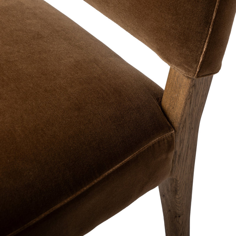 Chaise d'appoint rembourrée Berkely, Surrey Ochre, Chêne grillé