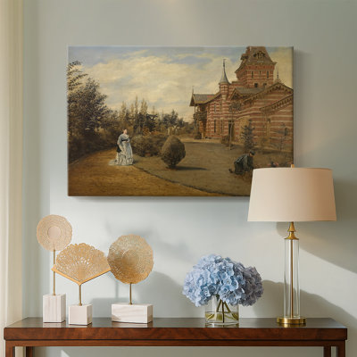 Country House with Woman and Gardener-Henri De Braekeleer-Gallery Wrapped Canvas-c. late 19th Century