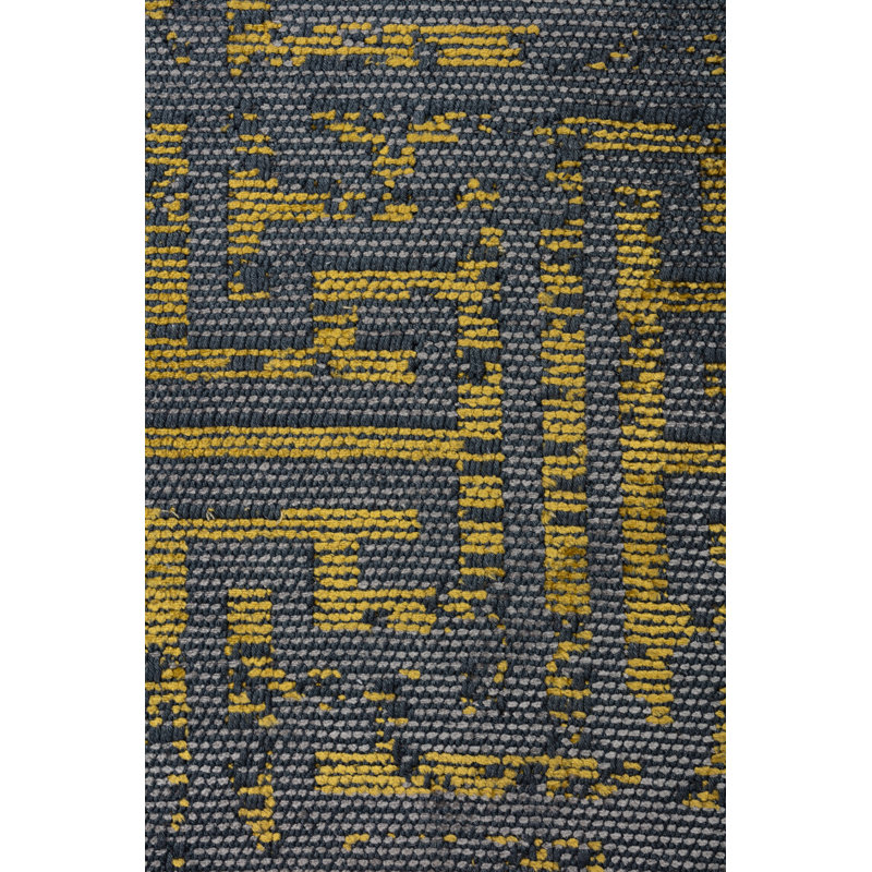 Rapture Gray/Lemon Camouflage Luxury Area Rug, Rectangle 7'10" x 11'2"