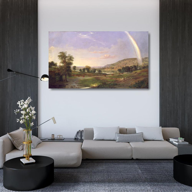 «Landscape with Rainbow» par Robert S. Duncanson - Art mural sur toile tendue avec châssis, H 33 po x l 48 po