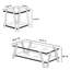 Table de bout moderne carrée de 20 pouces, structure en acier inoxydable et verre trempé transparent, table d'appoint avec rangement pour le bureau à domicile, double couche argentée-635985332