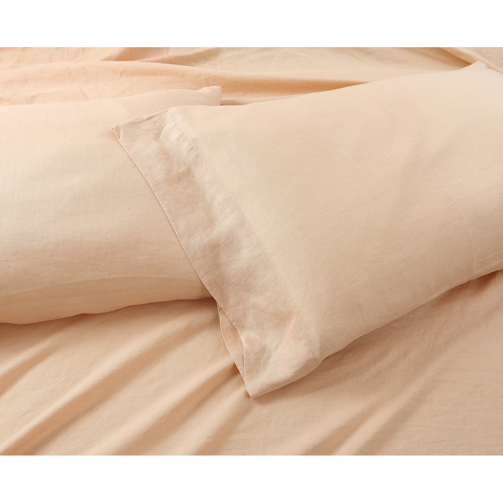 Frazier Modern & Contemporary 100% Linen Duvet Cover, Full/Queen Duvet Cover + 2 Standard Shams, Apricot
