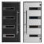 Front Exterior Prehung Steel Door / Ronex 0131 Black Enamel / 2 Side Exterior Windows Sidelites/ Stainless Inserts Entry Metal Modern Painted W14+36+14" x H80" Left hand Inswing-98195919-98195914-98195920