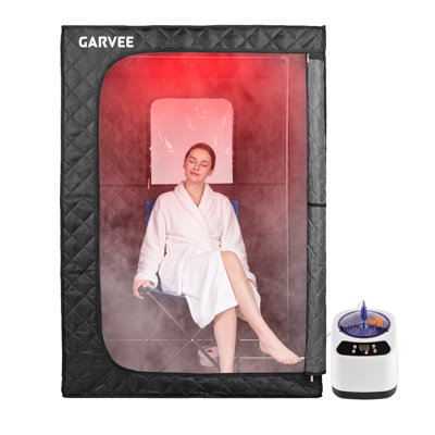 GarveeHome Indoor Traditional Steam and FAR Infrared Sauna with Remote Control
