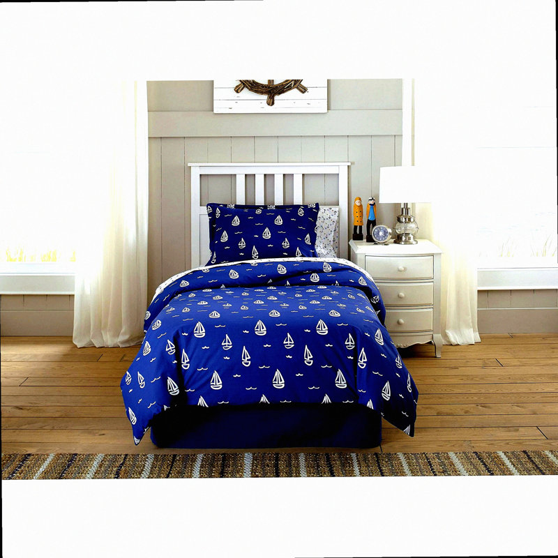 Ocean Breeze Twin Comforter Set - Nautical Percale Bedding for a Relaxing Sleep Experience at Sea
