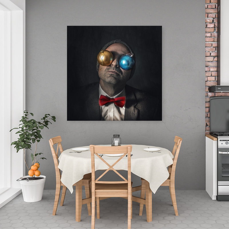 «Quirky Christmas Man», reproduction d'art mural contemporain abstrait, H 48 po x l 48 po