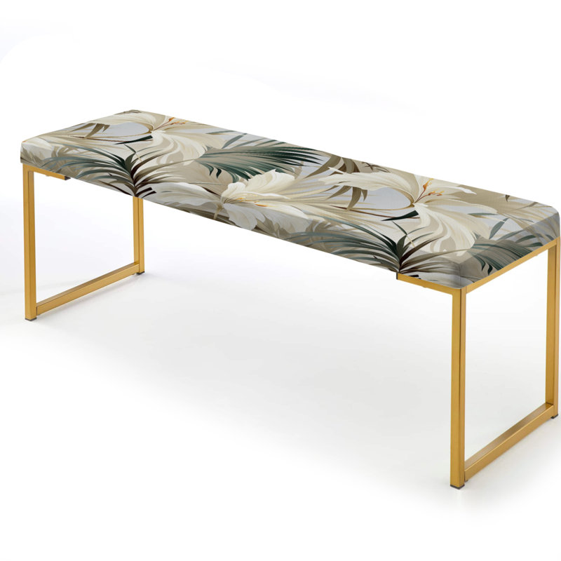 Banc rembourré or, Tranquil Retreat Tropical Pattern II