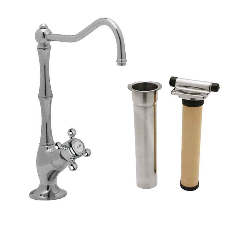 Acqui Filter Kitchen Faucet Kit, Satin Nickel, Metal mini lever