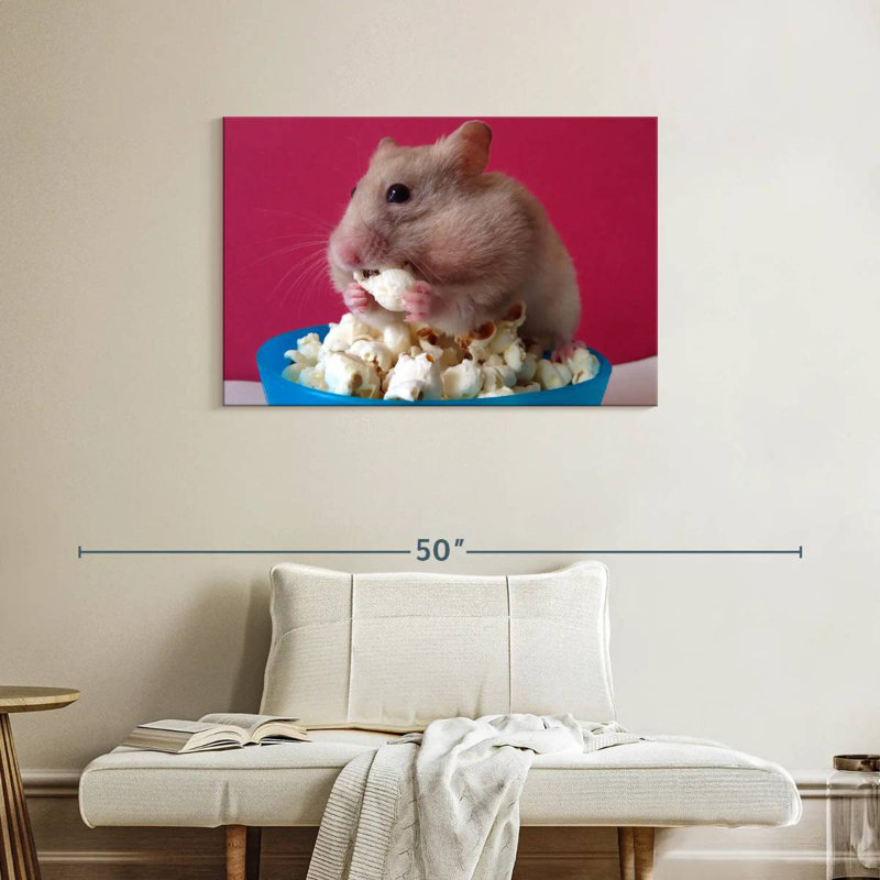 Ketti Hamster Eating Popcorn, 24" H x 36" W