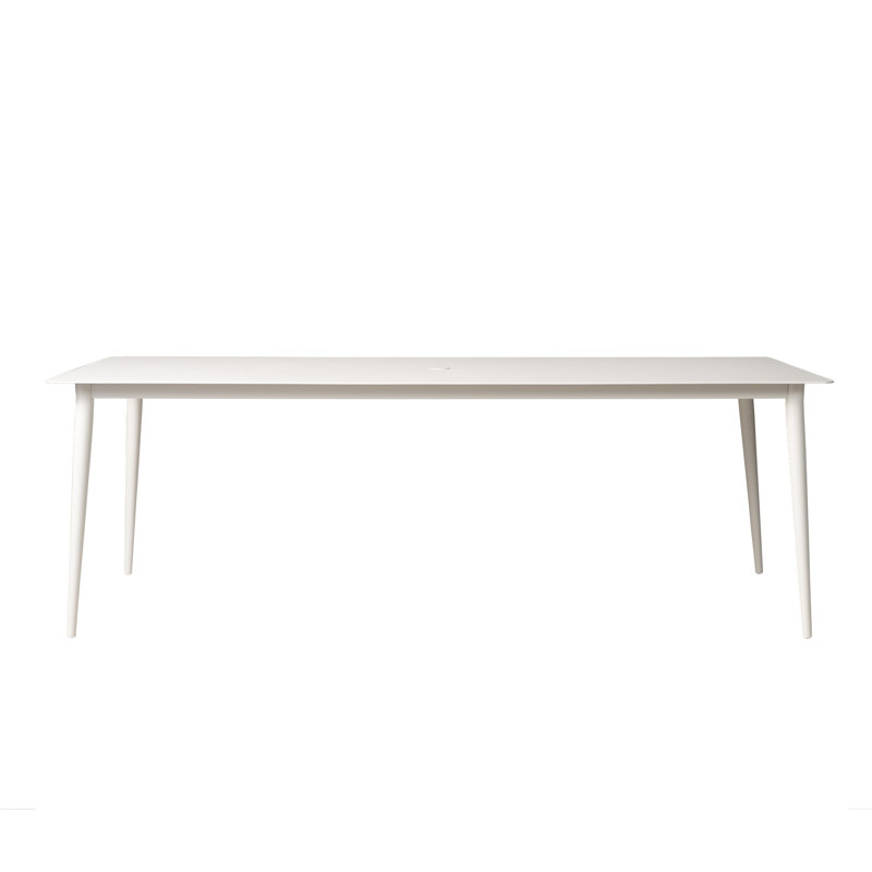 86" Rectangle Umbrella Table, White