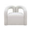 Fauteuil d'appoint contemporain en tissu blanc en forme de U de conception compacte avec finition blanche-1695483075