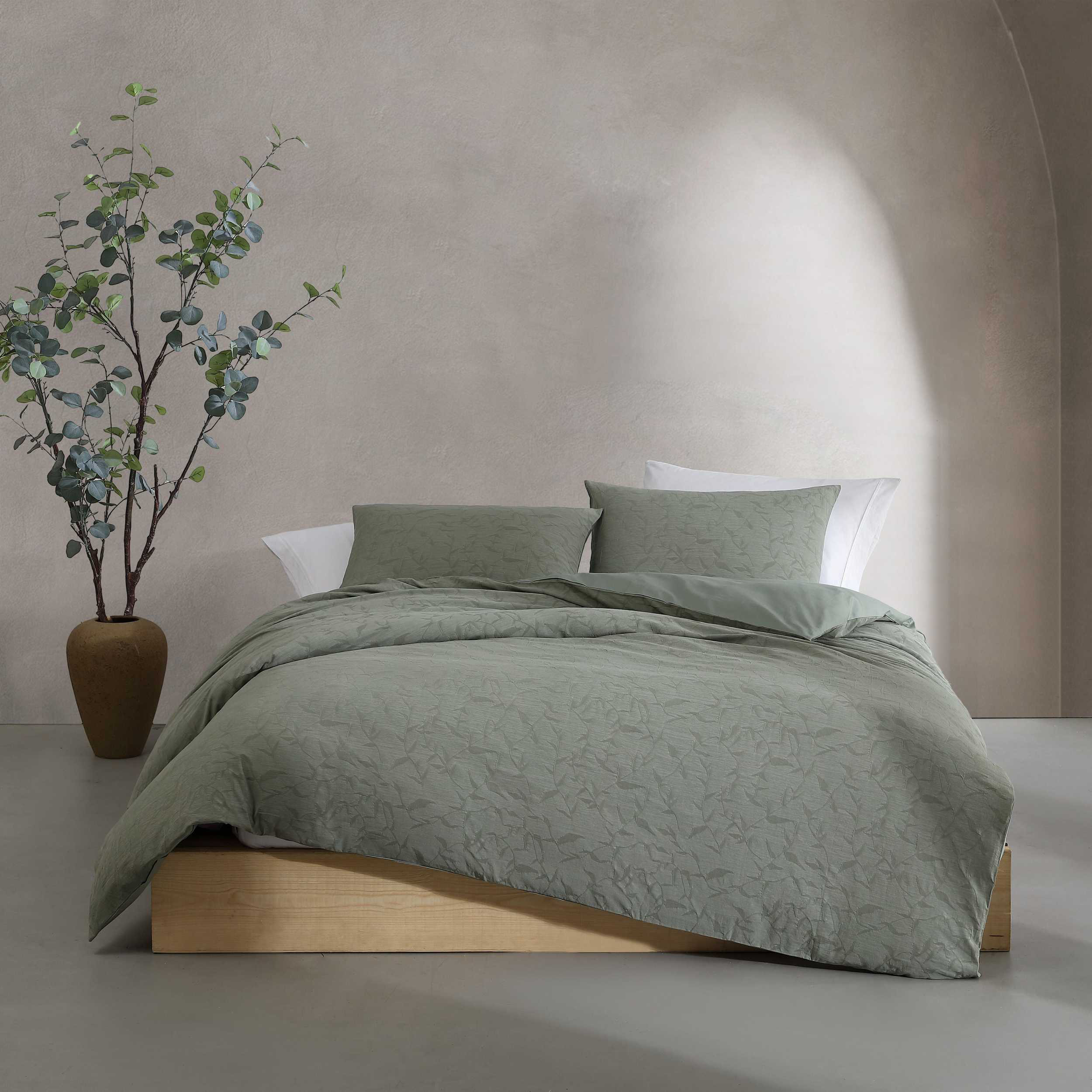 Calvin Klein Textural Rib Cotton Duvet Cover Set | Wayfair