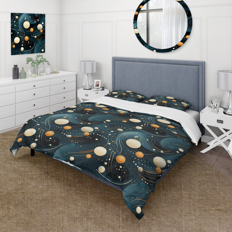 Ensemble de housse de couette Art Deco Glamour Polka Dots I - Polka Dots, Housse de couette pour très grand lit et 2 très