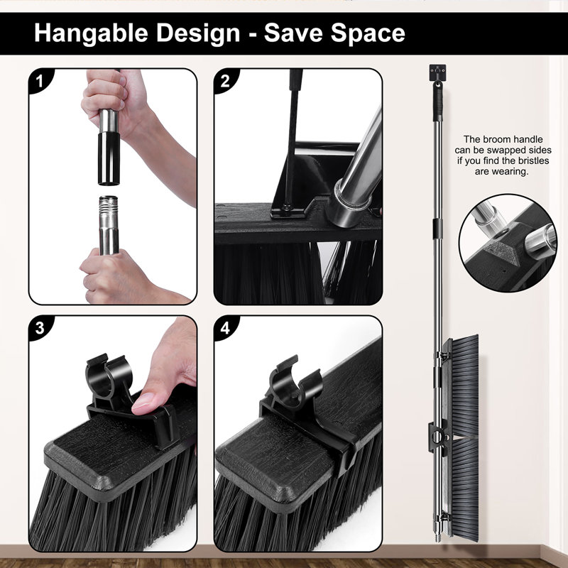 24.8 Inch Industrial Broom Set