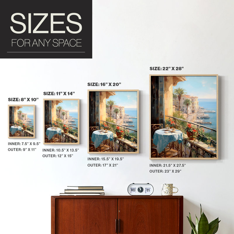 Reproduction encadrée FLORAL Series DCCXLIV - bois massif, Naturel, H 30 po x l 24 po