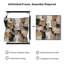 Extra Large Wall Art Fabric Print - Beige Black Grey and Rust Geometric Blocks for Living Room or Bedroom - "Frame Assembly Required (Unfinished Frame)"-135869489
