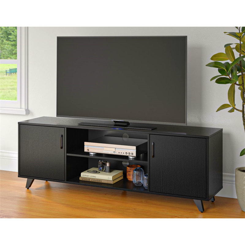 Hiroko Unfinished TV Stand for TVs up to 70", Black