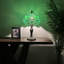 Lampe de table Tiffany en vitrail vert de style baroque avec ampoule à DEL lavande incluse l 12 po x P 12 po x H 19 po