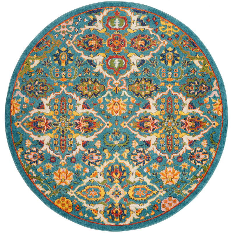 Welaka Floral Indoor Rug, Round 5'3"
