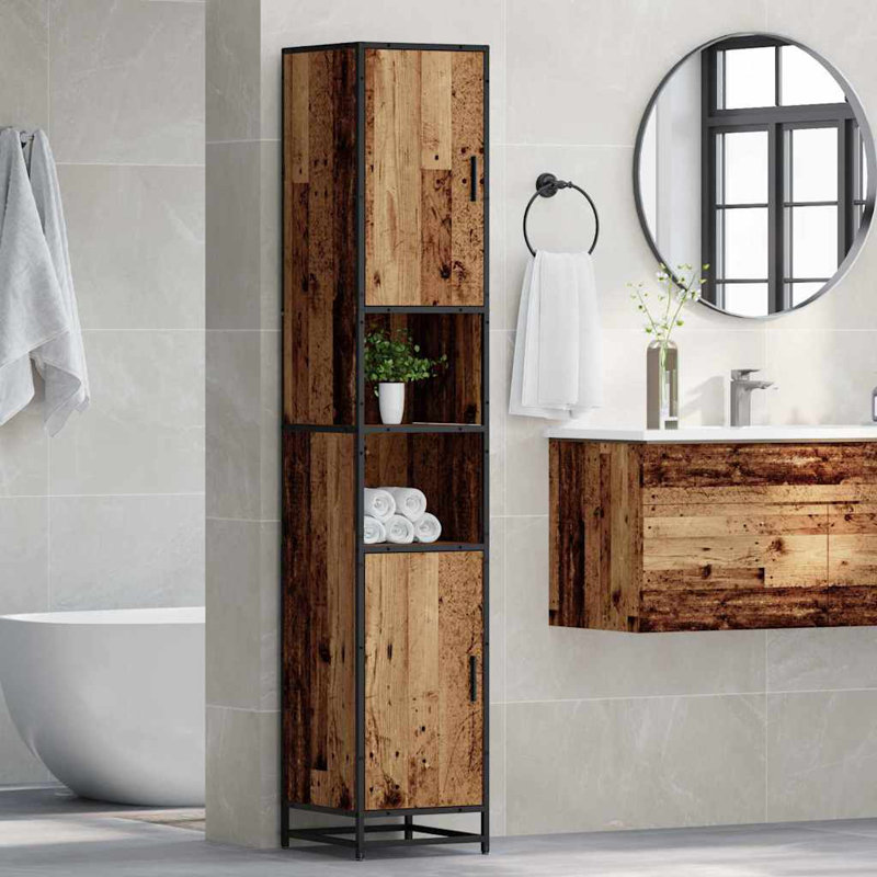 Bathroom Cabinet 35 X 37.5 X 188.5 Cm Engineered Wood, Brown