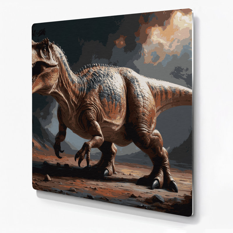 «Dinosaur Acrocanthosaurus», art mural en métal brun, H 11 po x l 14 po