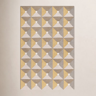 Gilderoy Gold Gray Hand-Tufted Wool Rug
