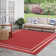 Argentino Abstract Machine Woven Chenille Indoor/Outdoor Area Rug in Red