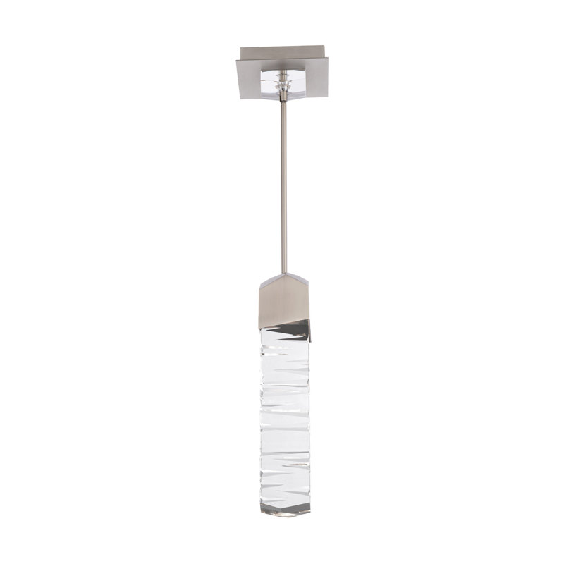 Mini-luminaire suspendu en cristal à DEL 3 po Juliet, Nickel brossé