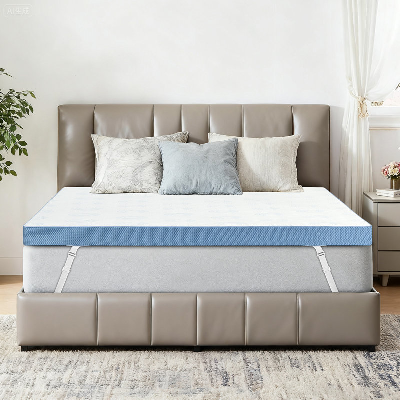 3-Inch Firm Mattress Topper Memory Foam, Washable Cover, Breathable Cooling Mattress Pad Portable Bed Topper For Back Pain And Pressure Relief,White