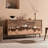 Rustic Mountain Pattern 4-Door Sideboard Buffet Cabinet with Adjustable Shelves, Wood Accent Cabinet for Living Room Entryway Dining Room