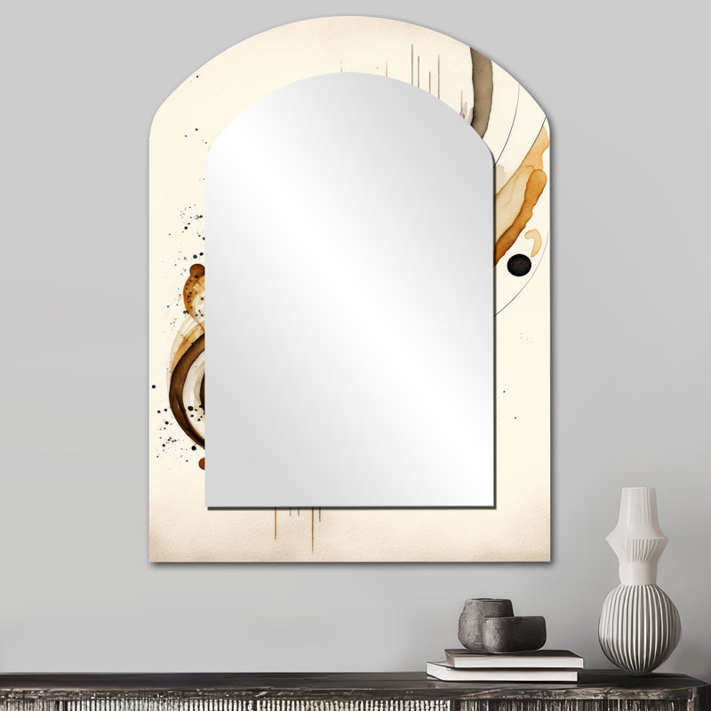 Miroir mural brun et noir I, 34 po x 25 po