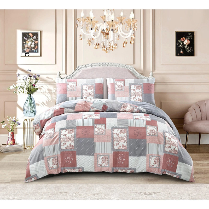 Cotton Patchwork Duvet Cover Set, Double Duvet Cover Set + 3 Additional Pieces