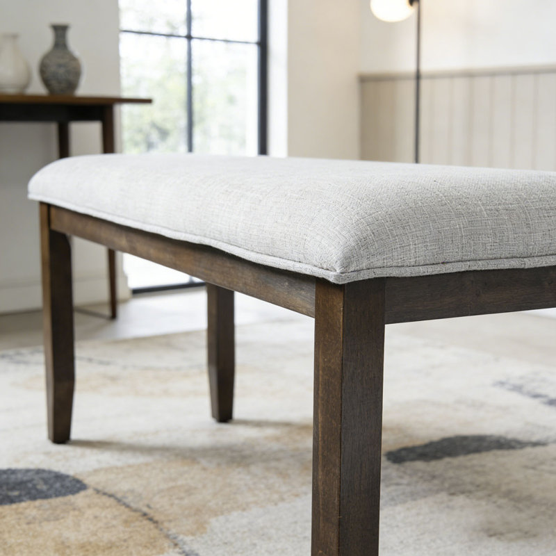 Banc rembourré pour chambre à coucher, Beige+Brown