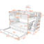 Lit superposé avec lit gigogne simple, finition et espace de rangement polyvalent-345175178