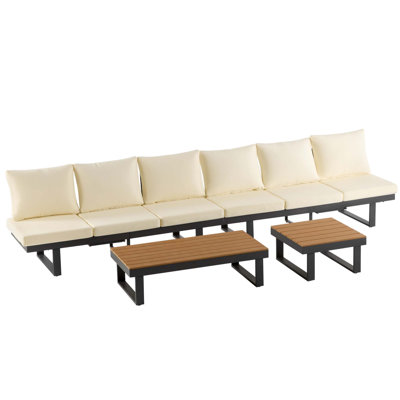 Ensemble de conversation modulaire pour patio avec sièges inclinables réglables
