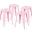 24 tabourets de bar en métal sans dossier de 24 pouces de hauteur, sans comptoir, de 4, installation rapide pour îlot de cuisine, bar, - rouille et eau