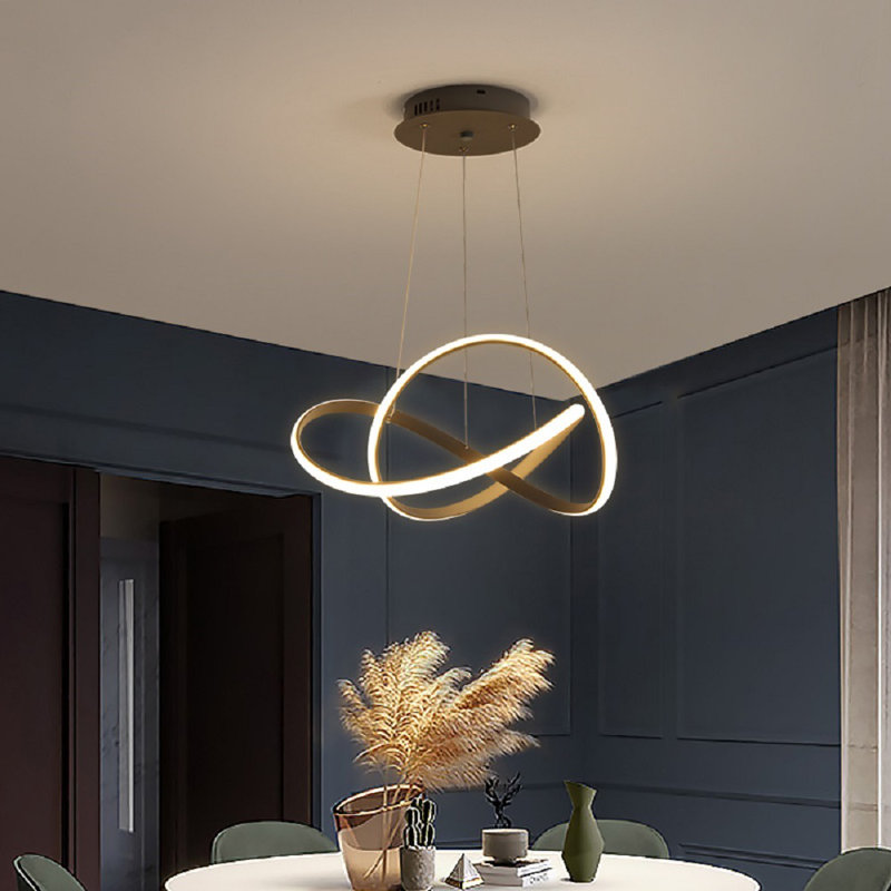 Leister Geometric Waggon Wheel LED Pendant, Grey