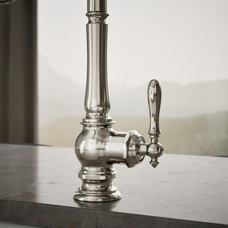 Artifacts® Pull Down Single Handle Kitchen Faucet, Vibrant Polished Nickel