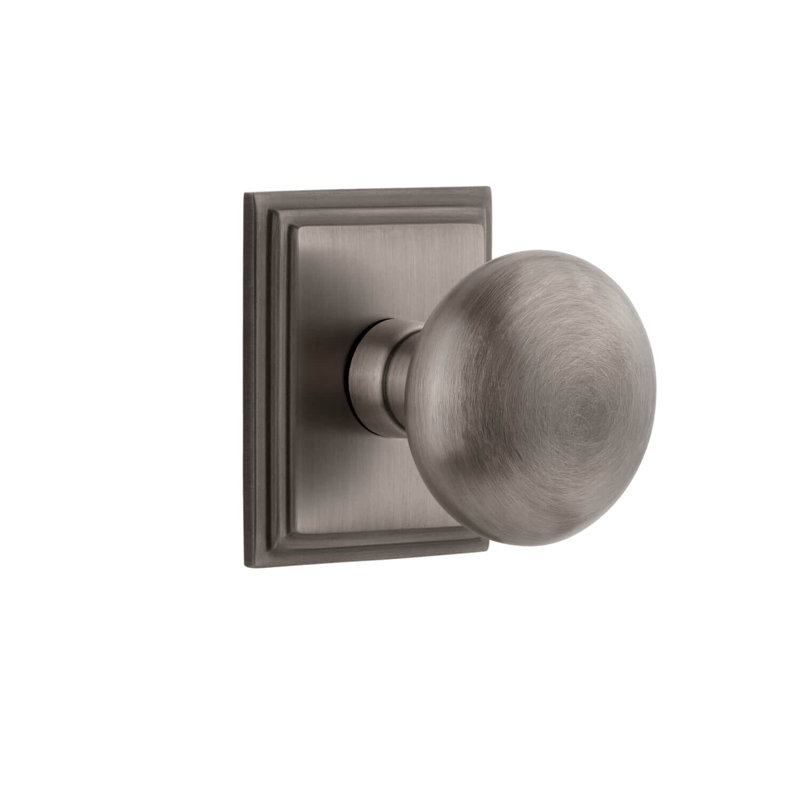 Rosette Grandeur Carré avec bouton Fifth Avenue, Étain antique, 2.375"