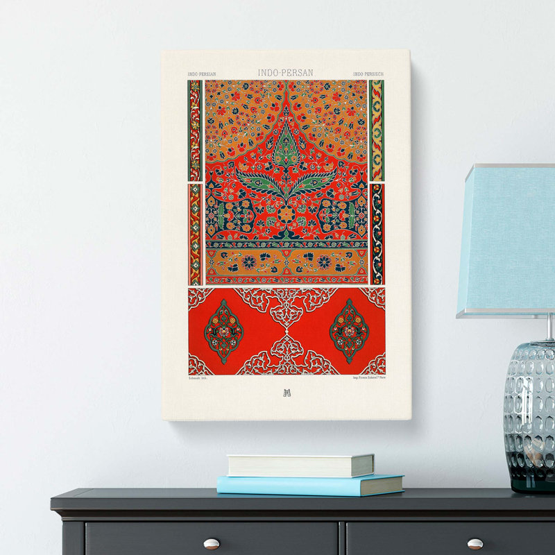 Floral Indo-Persian Pattern by Albert Racinet - Wrapped Canvas Painting, 91cm H x 60cm W x 3cm D