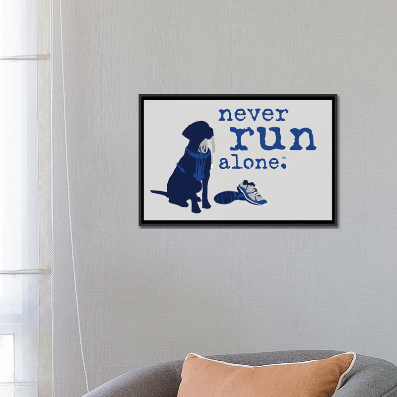 «Never Run Alone», impression sur toile, Toile avec cadre noir, Pas de tapis, H 40 po x l 60 po x P 1,5 po