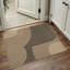  Tapis à rayures géométriques en jute noir / brun-275881577