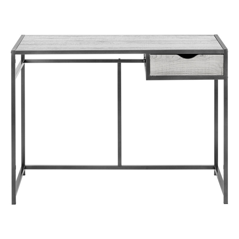 42" Metal Computer Desk, Light Gray/Black