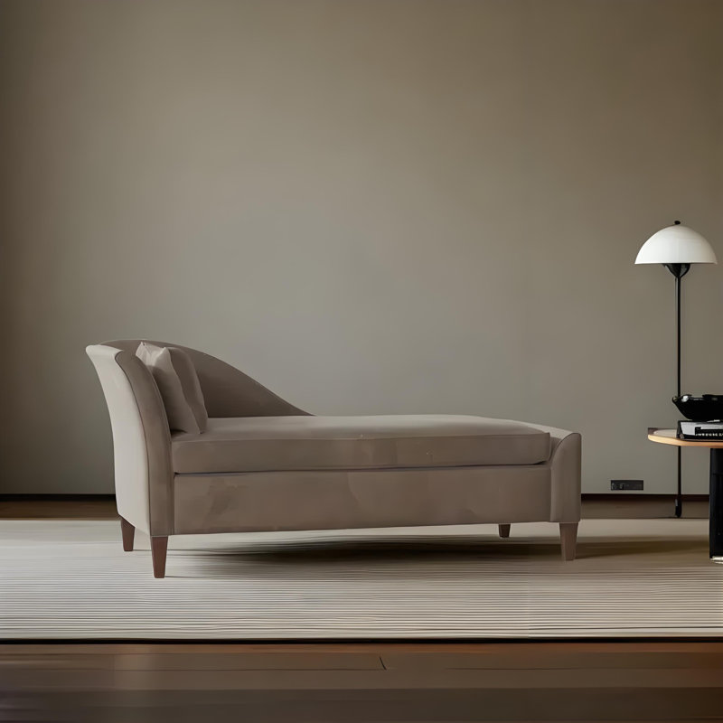 Méridienne simple et moderne, Taupe, Orienté à gauche (vu de face)