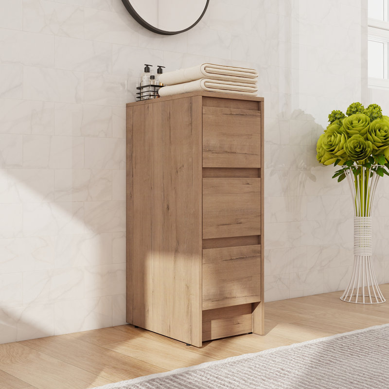 Armoire latérale autoportante 12 po avec 3 tiroirs à fermeture douce, H 33,45 po x l 11,82 po x P 17,95 po