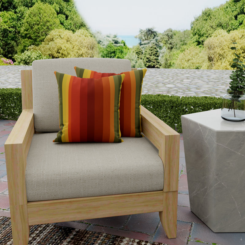 16" x 16" Outdoor Throw Pillow, Islip Cayenne