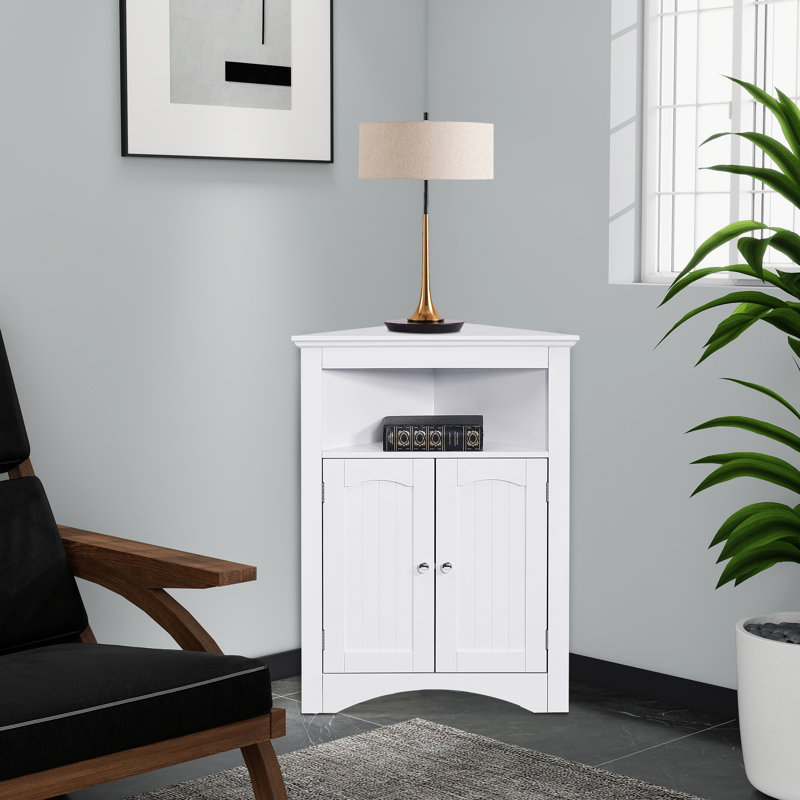 2 - Door Corner Accent Cabinet, White