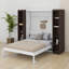 Grande armoire escamotable pliable avec lit escamotable et bibliothèque, lit escamotable en bois avec tablettes de rangement pour adultes-121038390