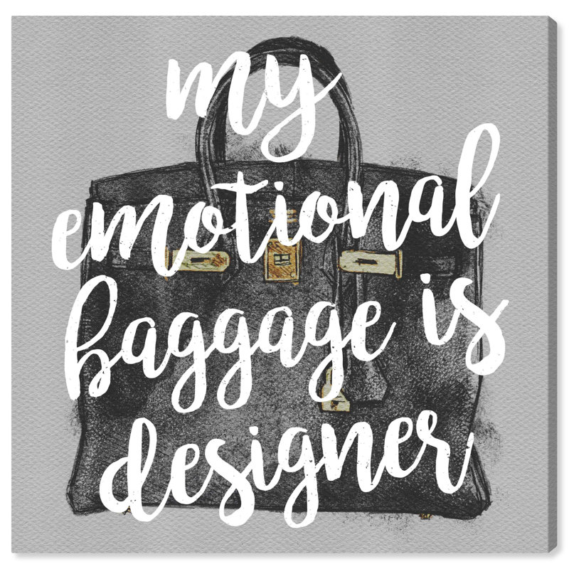 Designer Bagages - reproduction d'art textuel sur toile, H 24 po x l 24 po x P 1,5 po