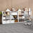 3 Tier Small Bookcase, Metal Bookcase with 2 Adjustable Shelves, White Display Storage Shelves for Home Office, Living Room-1543171967-1543171965
